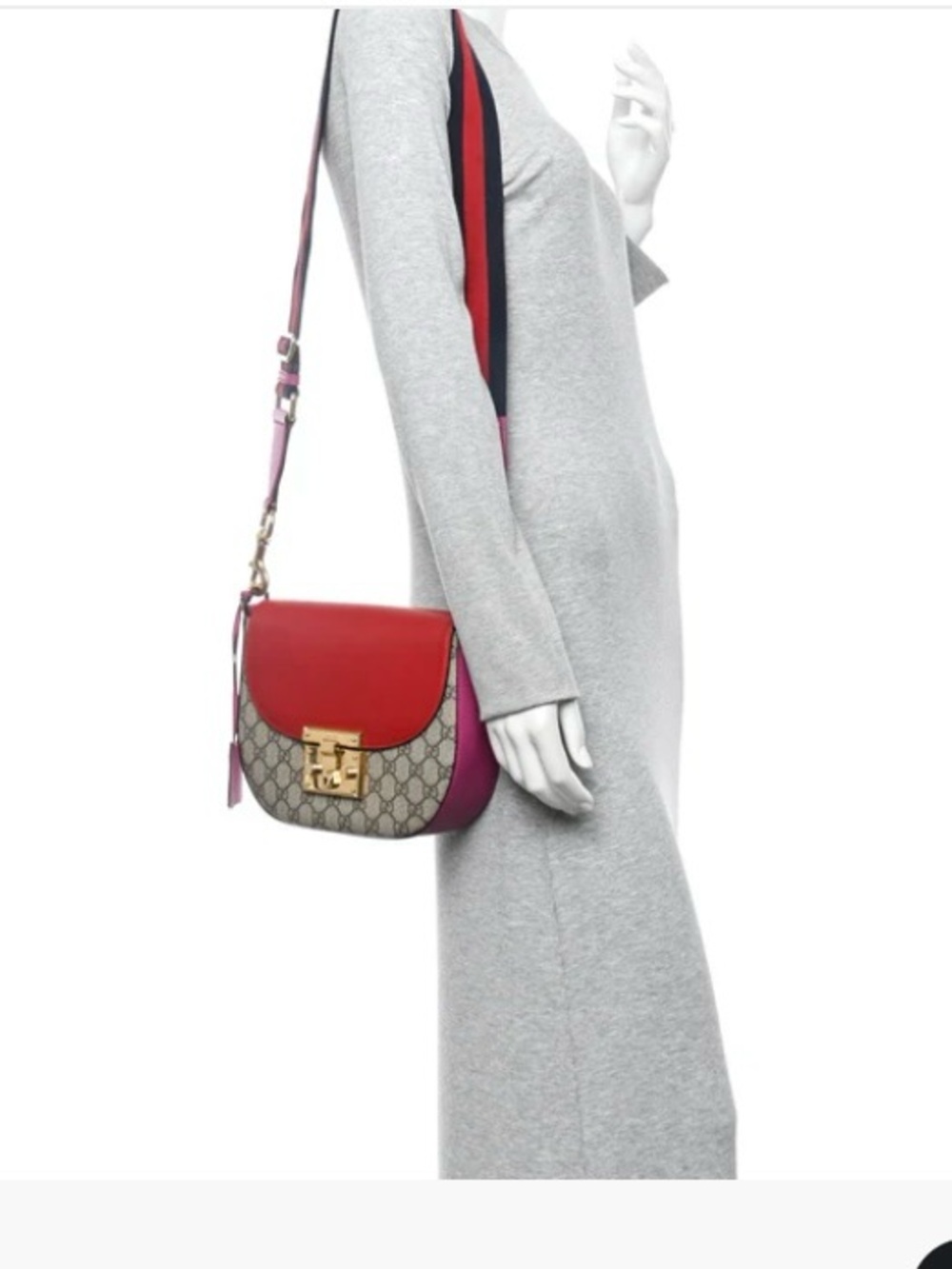 Authentic Gucci Padlock GG Supreme Medium Saddle Bag with COA